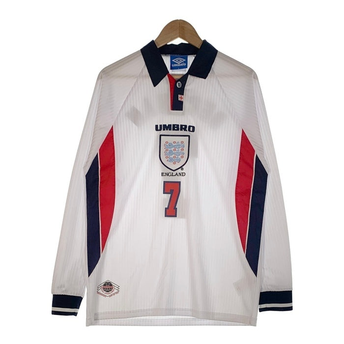 Umbro アンブロ イングランド代表 ベッカム 7 サッカージャージ 長袖 ホワイト フランスW杯 Size L 福生店