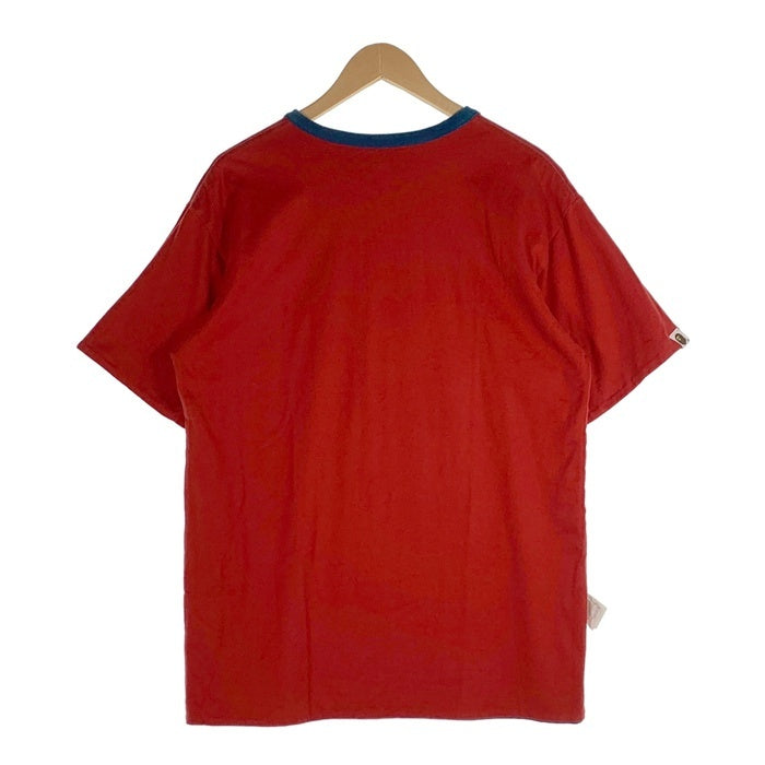 A BATHING APE アベイシングエイプ リバーシブル プリントTシャツ ネイビー レッド 001CSA301008X Size 2XL 福生店