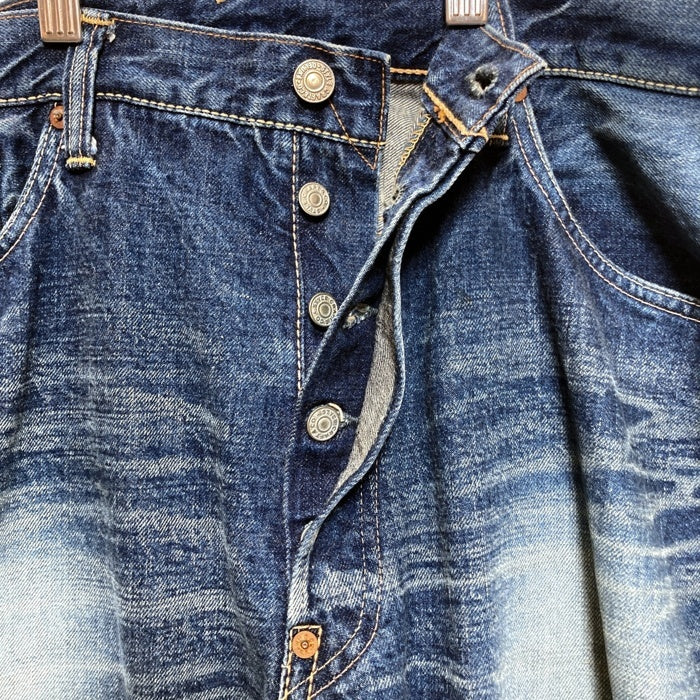 EVISU PARIS エヴィス ボタンフライ デニムパンツ ジーンズ インディゴ 白カモメペンキ Size 36 瑞穂店