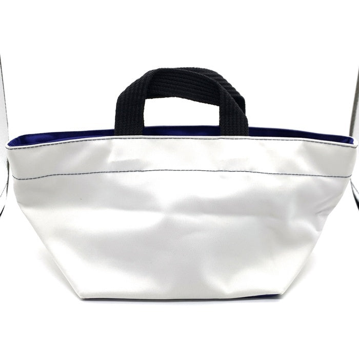 Herve Chapelier エルベシャプリエ 舟型 ナイロン トートバッグ ハンド ホワイト ブルー 福生店