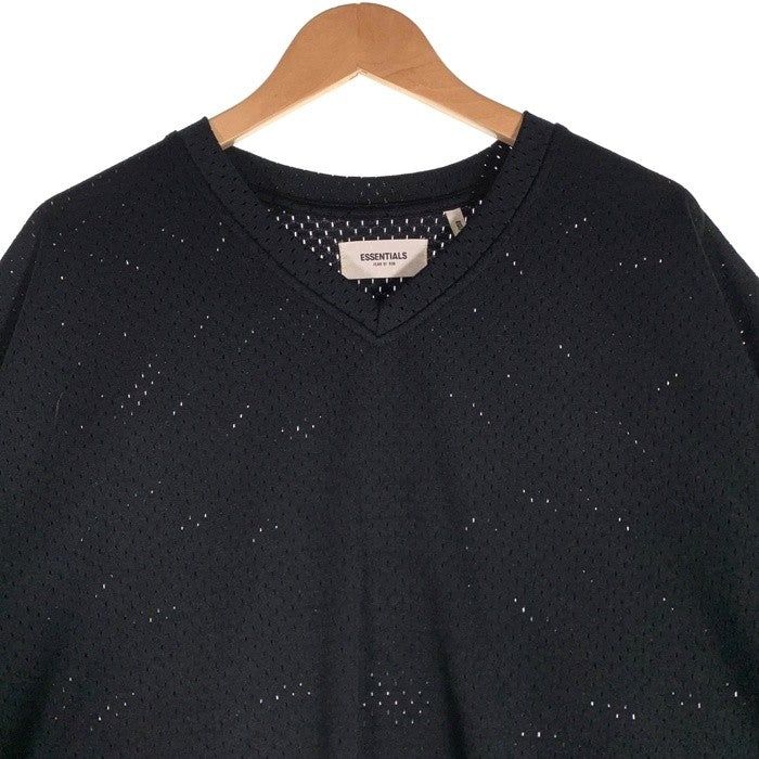 FOG ESSENTIALS エッセンシャルズ バックロゴプリント メッシュ VネックTシャツ ブラック Size L 福生店