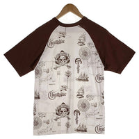 CORE FIGHTER コアファイター ラグランスリーブ マルチプリント Tシャツ ホワイト ブラウン 2 Size M 福生店