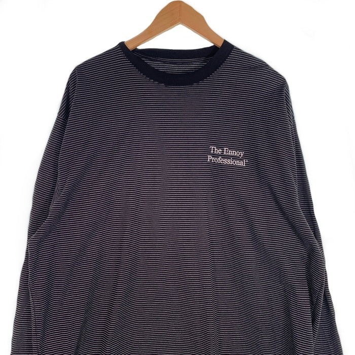 The Ennoy Professional エンノイ プロフェッショナル 23SS L/S Border T-Shirt ロングスリーブ ボーダーTシャツ ブラック SS23BRENCT04AM Size XXL 福生店