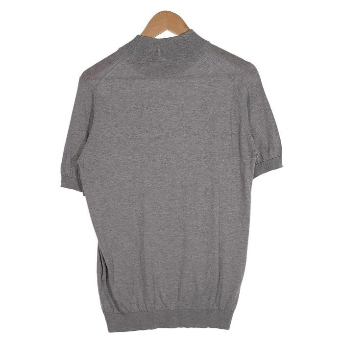 JOHN SMEDLEY ジョンスメドレー モックネック ショートスリーブ コットンニットセーター グレー 薄手 Size M 福生店