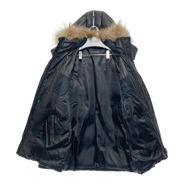 SEDUCTION de NICOLE  オールレザーダウンジャケット　ブラック  48 ※色ヤケあり 瑞穂店