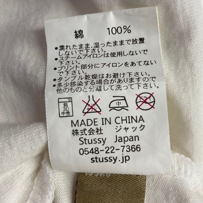 STUSSY ステューシー Schott ショット 100周年 BUILT FOR THE LONG HAUL!! Tシャツ ホワイト sizeL★汚れ有 瑞穂店