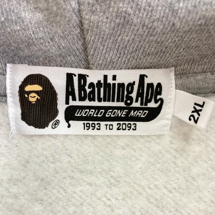 A BATHING APE アベイシングエイプ 001ZPG701018X Giant Shark Full Zip シャーク ジップアップパーカー  グレー size2XL 瑞穂店