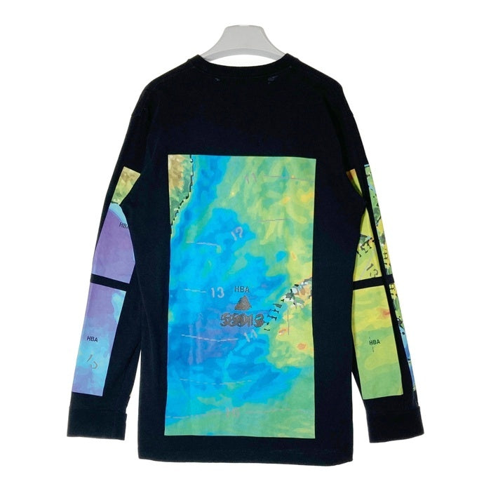 HOOD BY AIR フッドバイエアー マップ柄 ブラック ロングTシャツ sizeL 瑞穂店