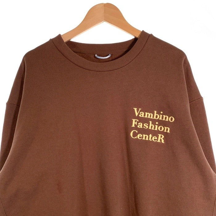 VAMBINO ヴァンビーノ クルーネックスウェットトレーナー 刺繡 ブラウン VAM-SW-01 Size L 福生店