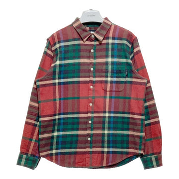 STUSSY ステューシー チェック フランネルシャツ レッド グリーン Size M 瑞穂店