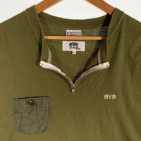 eye COMME des GARCONS コムデギャルソン JUNYA WATANABE ジュンヤワタナベ ハーフジップ 半袖 Tシャツ グリーン WM-T903 Size L 福生店