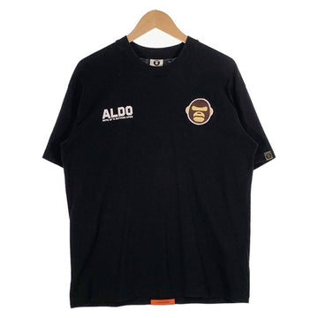 AAPE エーエイプ "AAPER UNVS ALDO" TEE プリント ワッペン Tシャツ ブラック AAPTEM1494XXM Size M 福生店