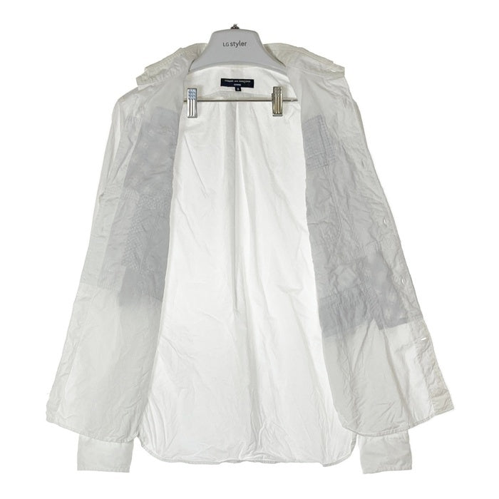 COMME des GARCONS HOMME コムデギャルソンオム AD2014 HN-B009 チェックパッチワーク 長袖シャツ ホワイト sizeS 瑞穂店
