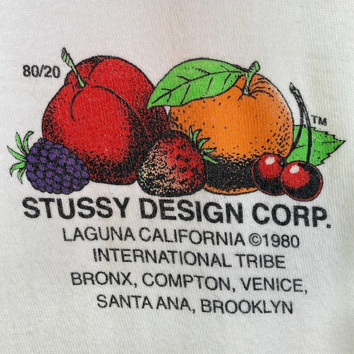 STUSSY ステューシー Fresh Fruit Tee フルーツ柄 Tシャツ ホワイト sizeM 瑞穂店