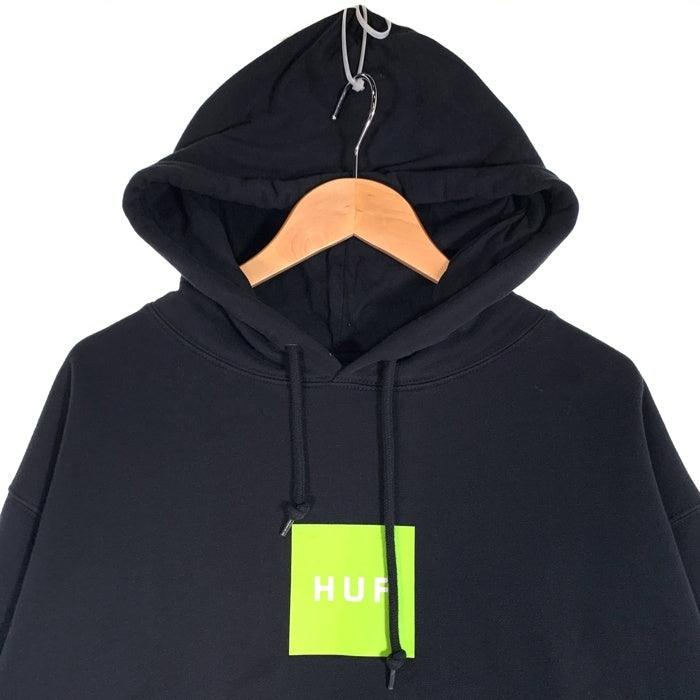 HUF ハフ ESSENTIALS OG LOGO HOODIE エッセンシャルズ ボックスロゴ フーディー パーカー ブラック Size M 福生店