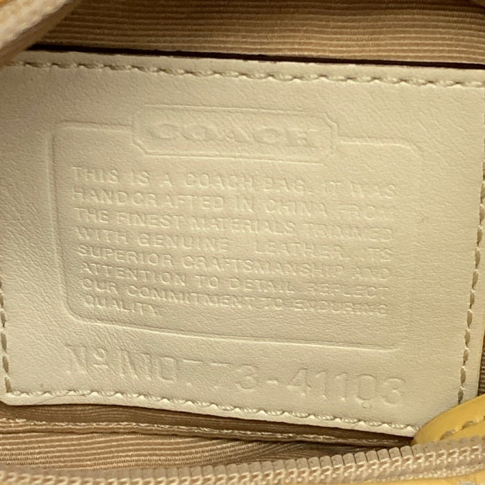 COACH コーチ 41103 フラワーモチーフ シグネチャー アクセサリーポーチ ベージュ 瑞穂店