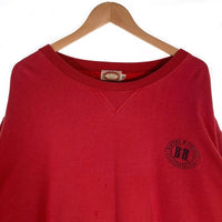 80's~ BANANA REPUBLIC バナナリパブリック 前Vガゼット クルーネックスウェットトレーナー レッド プリント 香港製 Size XL 福生店