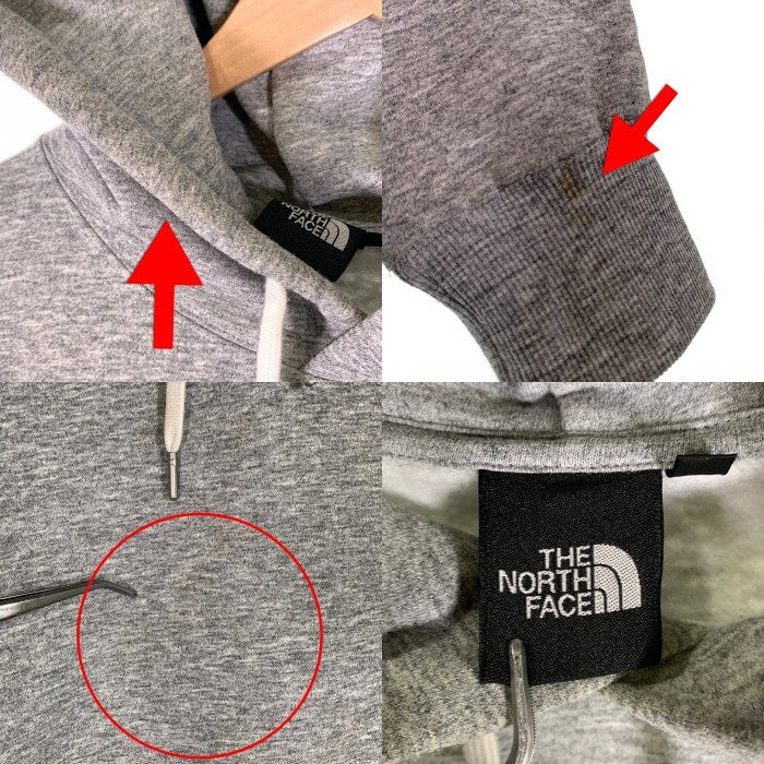 THE NORTH FACE ノースフェイス Small Logo Heather Sweat Hoodie 刺繍 スモールロゴ ヘザー スウェット プルオーバー フーディー パーカー グレー NT62342 Size XL 福生店