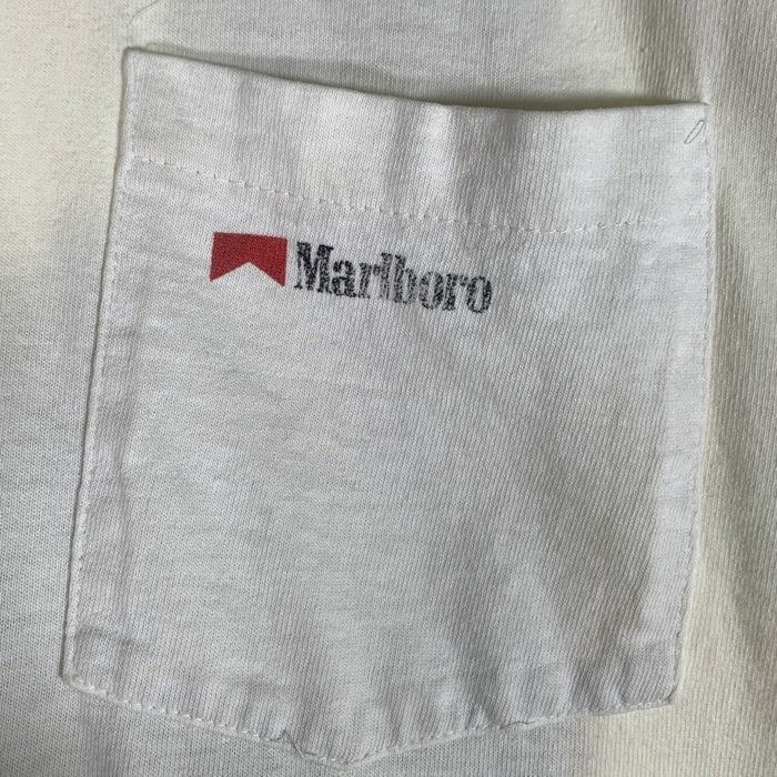 90’s Marlboro マルボロ Cowboy カウボーイ プリント ポケットTシャツ ホワイト ONEITA Size XL 福生店