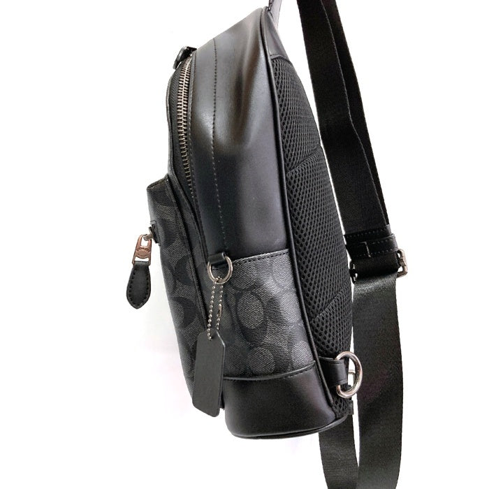 COACH コーチ 2853 モノグラム ワンショルダー ボディバッグ ブラック 瑞穂店