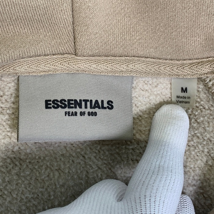 FOG ESSENTIALS エッセンシャルズ フロントラバーロゴプリント プルオーバースウェットパーカー ベージュ Size M 福生店