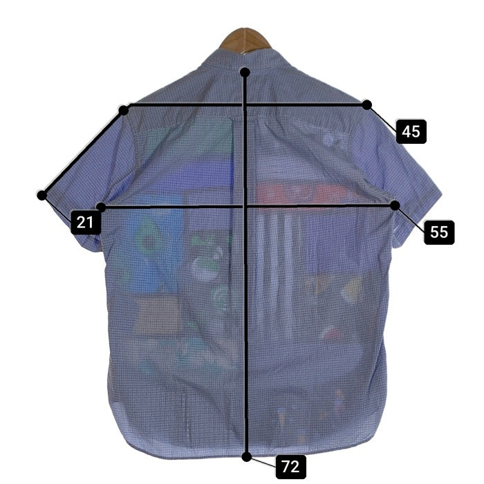 JUNYA WATANABE MAN ジュンヤワタナベマン コムデギャルソン LOUSY LIVIN ラウジーリビン パッチワーク コットンチェックシャツ 半袖 ライトブルー WM-B024 AD2023 Size XS 福生店