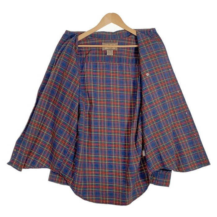80-90's Calvin Klein カルバンクライン コットン チェックシャツ ブルー レッド 香港製 オールド Size M 福生店