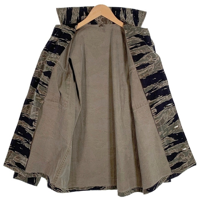 U.S.ARMY 米軍 レプリカ シルバータイガーストライプ カモフラージュ ミリタリーシャツ Size US-L 福生店