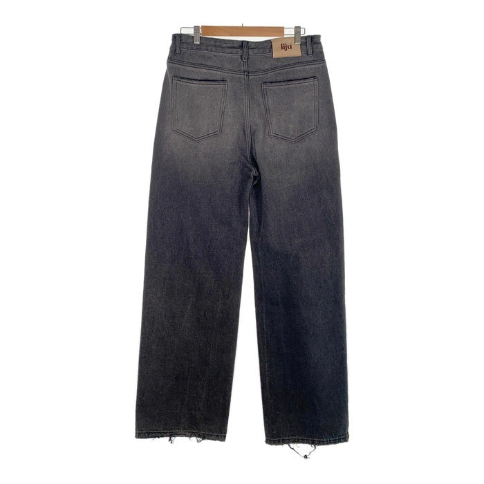 liju USED加工 デニムワイドパンツ ブラック Size 84cm 福生店