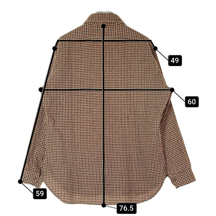 PENDLETON ペンドルトン 70's USA製 ウールシャツ 片ポケット 千鳥柄 ベージュxブラウン sizeL 瑞穂店