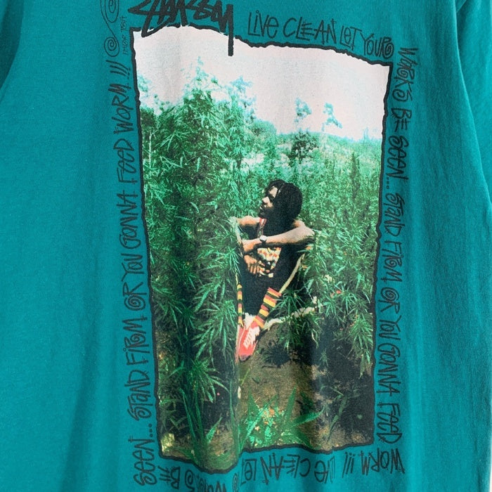 STUSSY ステューシー Peter Tosh ピータートッシュ フォトプリントTシャツ グリーン Size M 福生店
