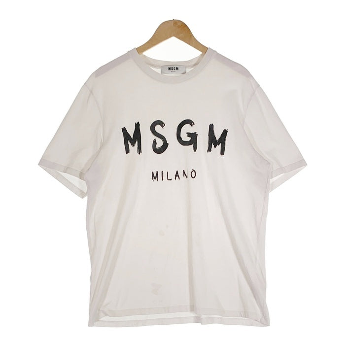 MSGM エムエスジーエム フロントロゴプリント Tシャツ ホワイト 2540MM97 Size M 福生店