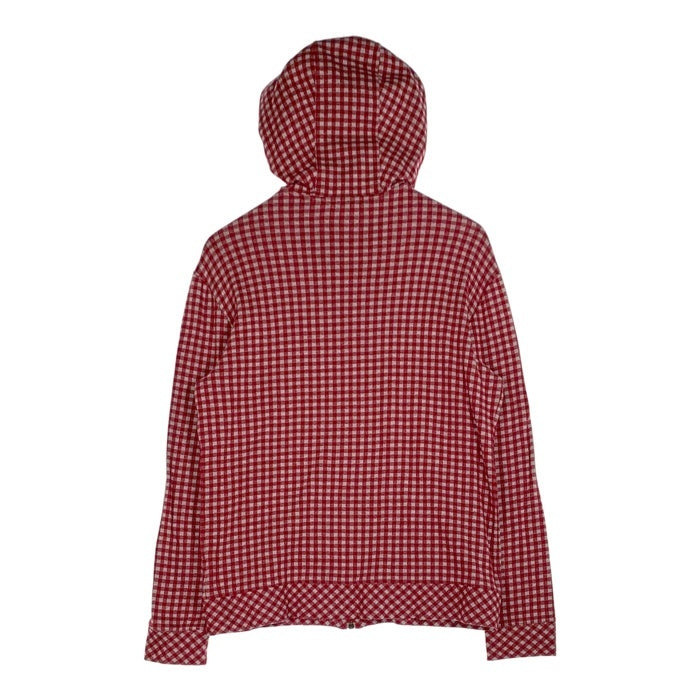 BURBERRY BLACK LABEL バーバリーブラックレーベル ジップアップ コットンパーカー チェック ホース刺繡 レッド BMV04-203-16 Size 3 福生店