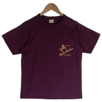 Dagda Leathers ダグダレザーズ プリント ポケットTシャツ 袖刺繡 ダークパープル 旧マッコイ 滝沢氏 Size S 福生店