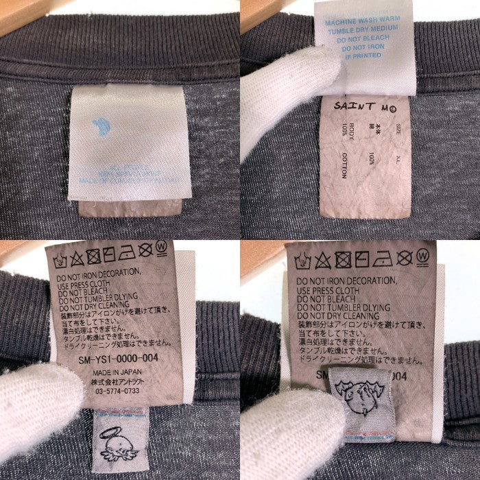 SAINT Mxxxxxxセントマイケル 24AW SS TEE CHOSEN ヴィンテージ加工 プリントTシャツ フェードブラック SM-YS1-0000-004 Size XL 福生店