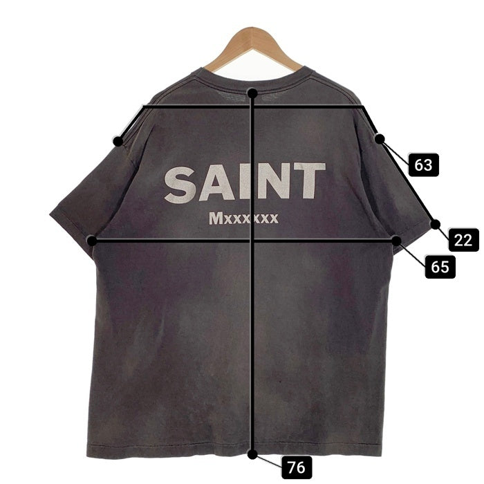 SAINT Mxxxxxx セントマイケル 24SS EV_SS TEE / NEON GNSIS エヴァンゲリオン プリントTシャツ ブラック ダメージ加工 SM-YS8-0000-C24 Size XXL 福生店