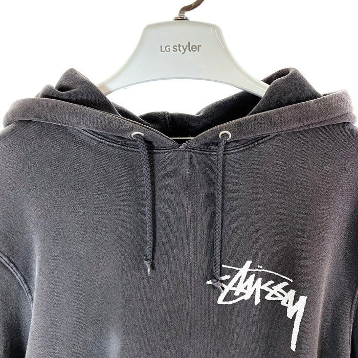 Stussy ステューシー Z4000SA18p BASIC HOODIE フロント ロゴ プリント プルオーバー パーカー グレー sizeM 瑞穂店