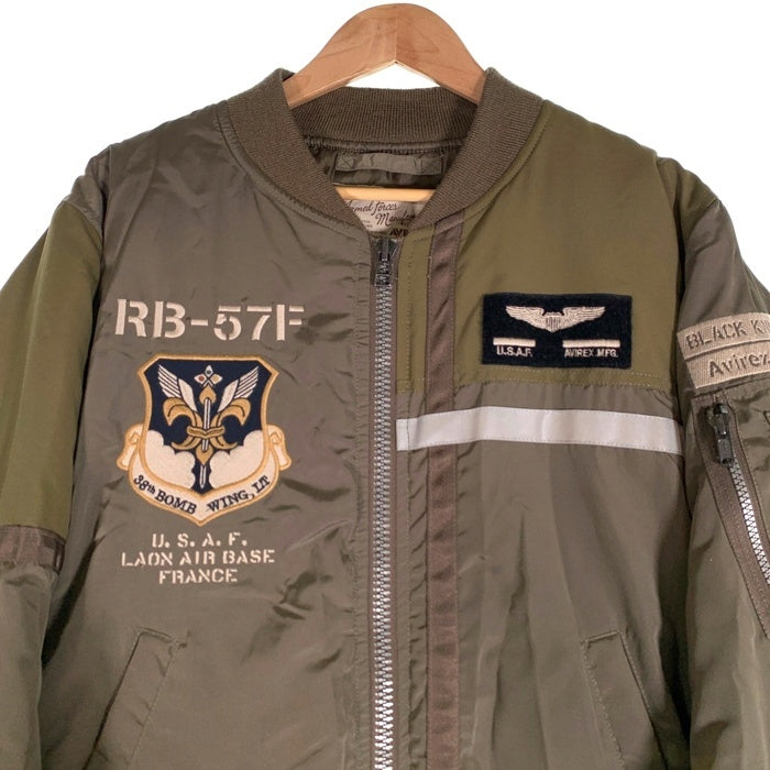 AVIREX アヴィレックス BLACK KNIGHTS MA-1 フライトジャケット 中綿 オリーブ 6152158 Size 2XL 福生店