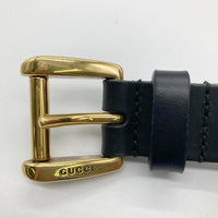 GUCCI グッチ ゴールドバックル レザーベルト ブラック size34 瑞穂店