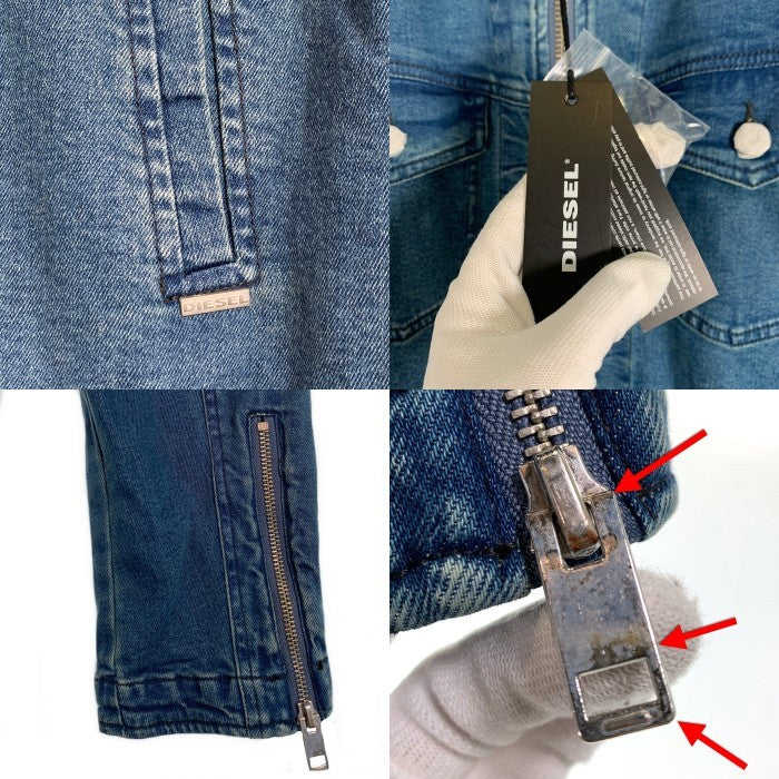 DIESEL ディーゼル D-SVENT JACKET ジップアップデニムジャケット ハーフ丈 インディゴ Size XL 福生店