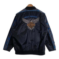 Harley-Davidson ハーレーダビッドソン 115周年記念 ナイロン レーシングジャケット サイドライン ブラック Size L 福生店