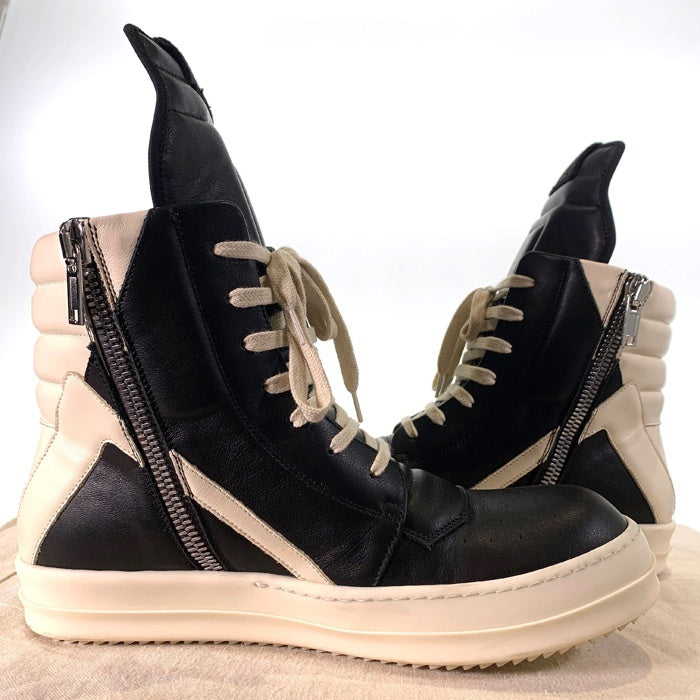 Rick Owens リックオウエンス GEOBASKET ジオバスケット ハイカットスニーカー 911 ブラック ミルク RU02D6894  Size 42 (27cm) 福生店