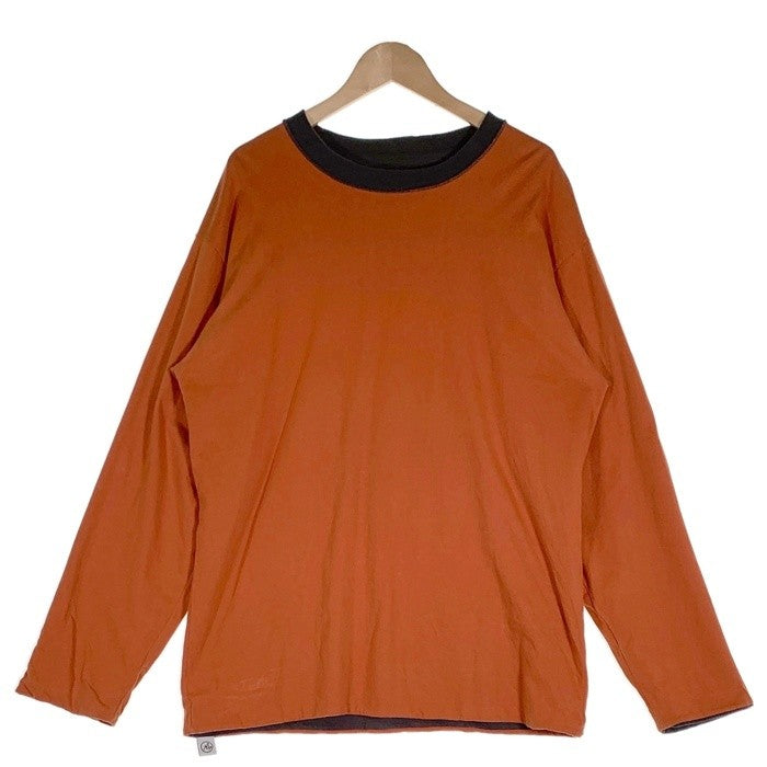 MASSES マシス REVERSIBLE L/S SHIRT リバーシブル コットン ロングスリーブTシャツ チャコール オレンジ Size XL 福生店