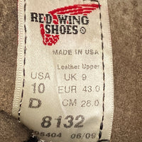 RED WING レッドウィング 8132 ROUND TOE ラウンドトゥ アイリッシュセッター ワークブーツ ブラウン size28cm 瑞穂店