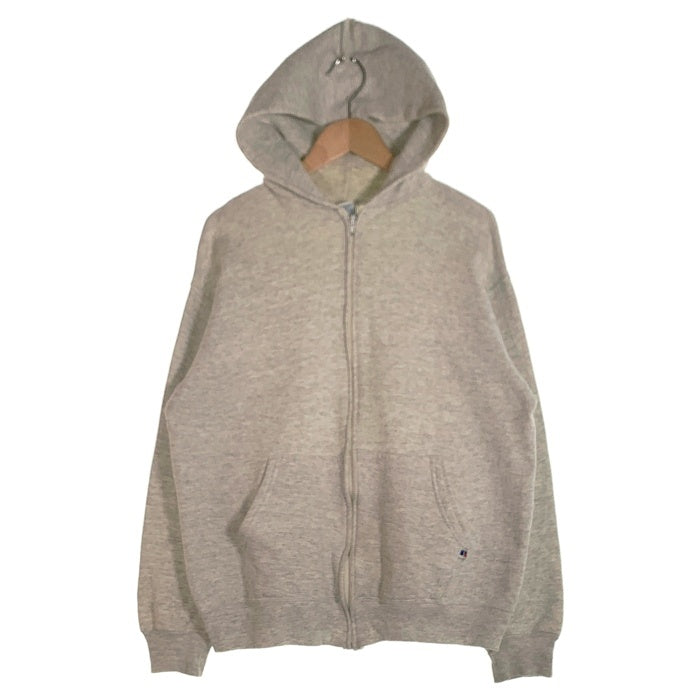 90`s RUSSELL ATHLETIC ラッセルアスレチック USA製 ジップアップ フーディー パーカー グレー Size L 福生店