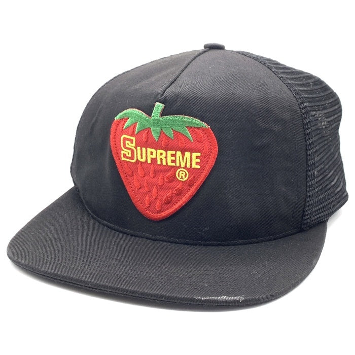 SUPREME シュプリーム 17SS Strawberry Mesh Back 5-Panel ストロベリー メッシュバック 5パネルキャップ ブラック 福生店