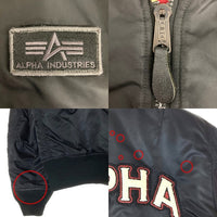 ALPHA INDUSTIRES アルファインダストリーズ  TA0112-001 前後ワッペン MA-1 フライトジャケット ブラックxボルドー sizeXL 瑞穂店