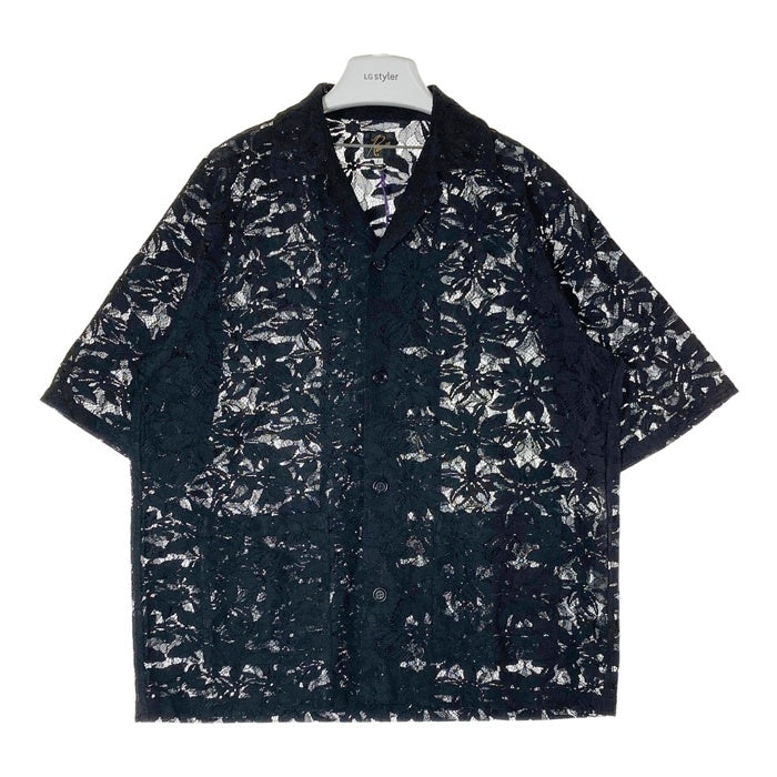 Needles ニードルズ Cabana Shirt カバナシャツ C Pe R Lace Cloth FLOWER フラワーレース 半袖 ブラック MR252 Size L 瑞穂店
