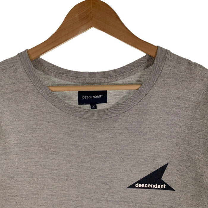 DESCENDANT ディセンダント クルーネック プリント Tシャツ グレー Size 3 福生店
