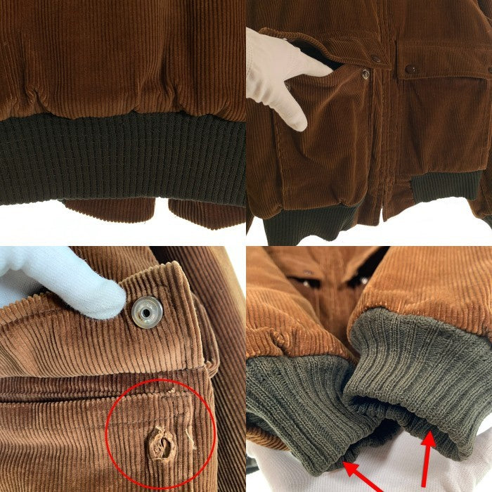 70's WEATHERCASTER ウェザーキャスター ジップアップコーデュロイジャケット 襟ボア リブ ブラウン USA製 Size 38 福生店